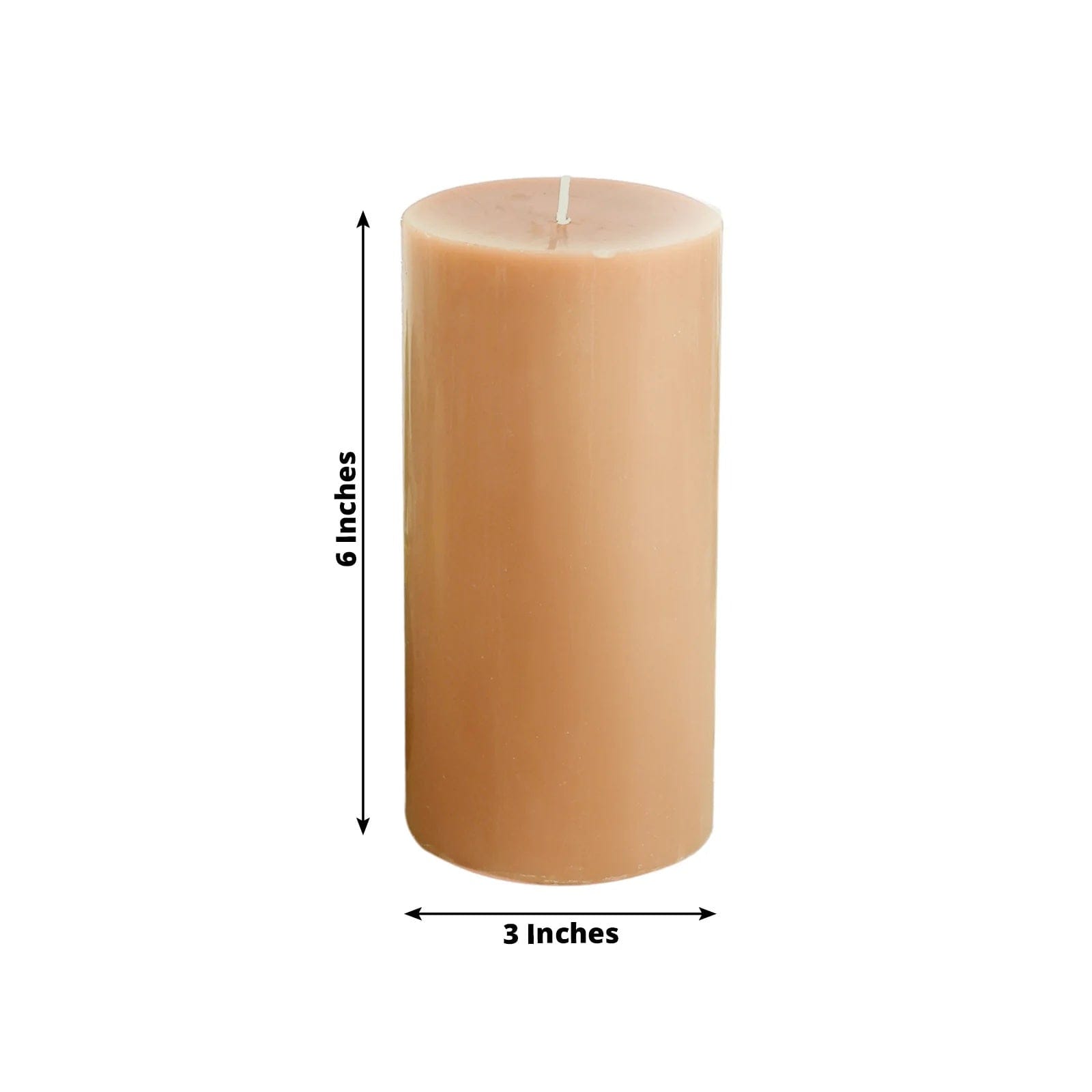 6 Dripless 3x6 in Round Unscented Pillar Candles