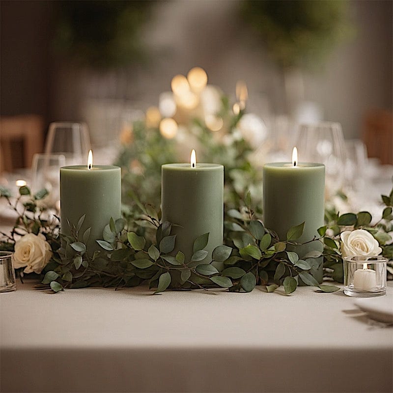 6 Dripless 3x6 in Round Unscented Pillar Candles