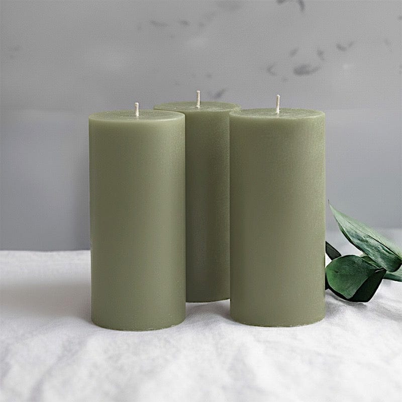 6 Dripless 3x6 in Round Unscented Pillar Candles