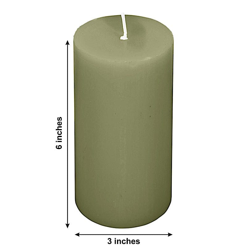 6 Dripless 3x6 in Round Unscented Pillar Candles