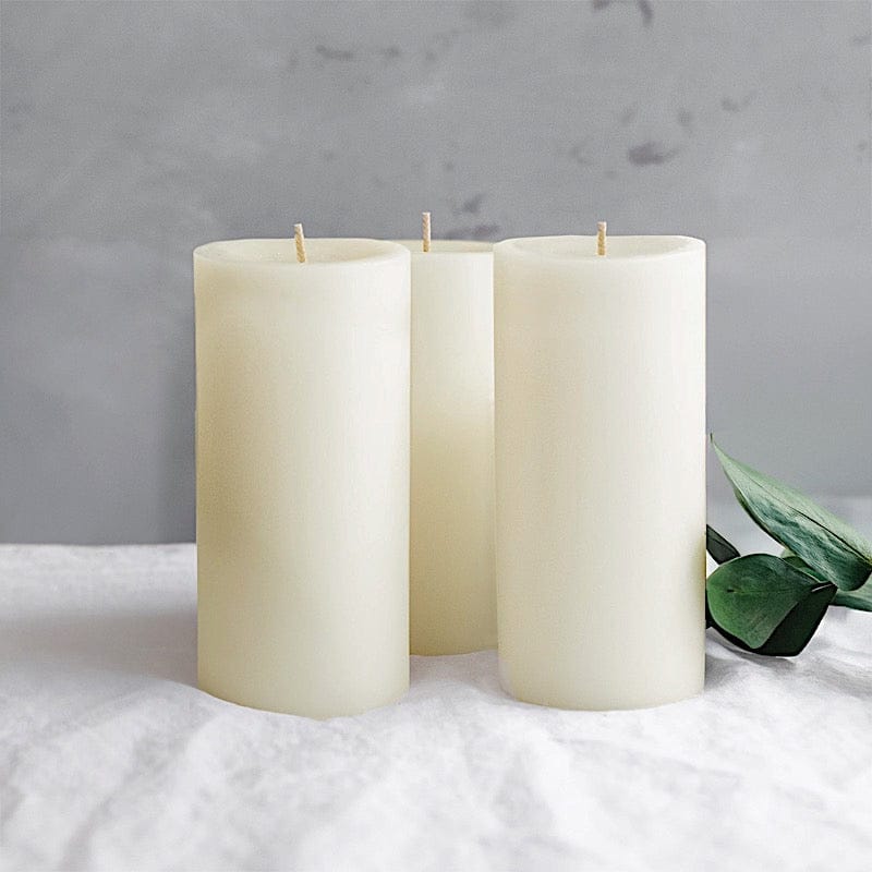 6 Dripless 3x6 in Round Unscented Pillar Candles
