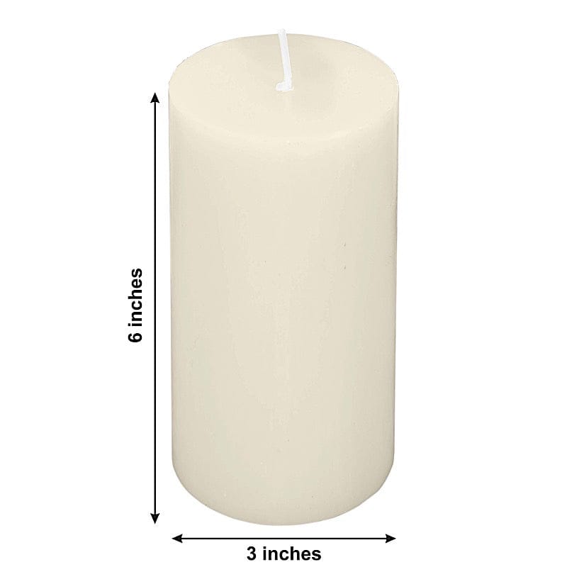 6 Dripless 3x6 in Round Unscented Pillar Candles