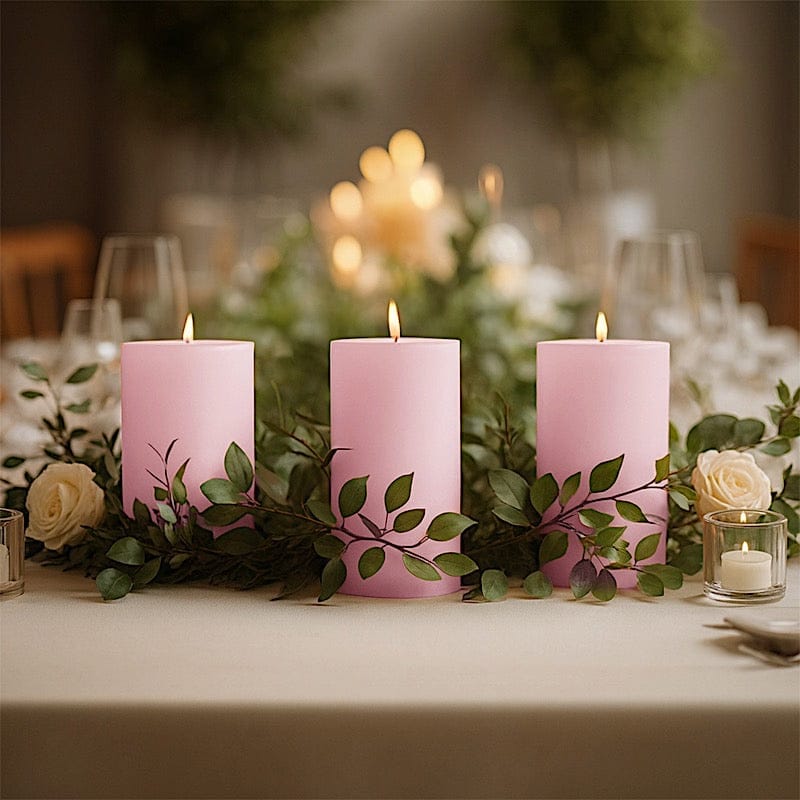6 Dripless 3x6 in Round Unscented Pillar Candles