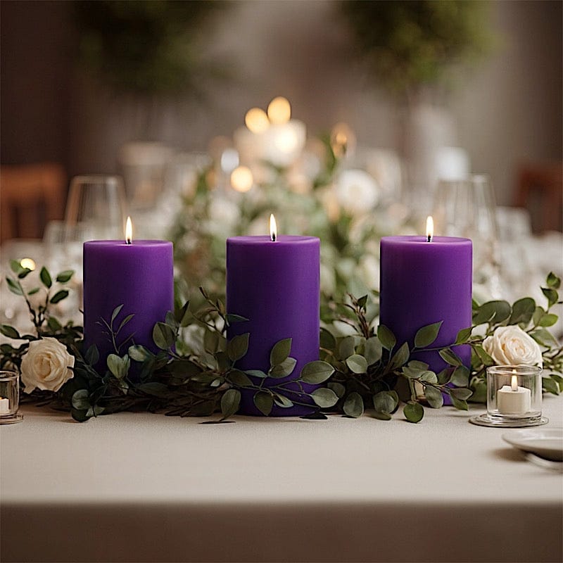 6 Dripless 3x6 in Round Unscented Pillar Candles