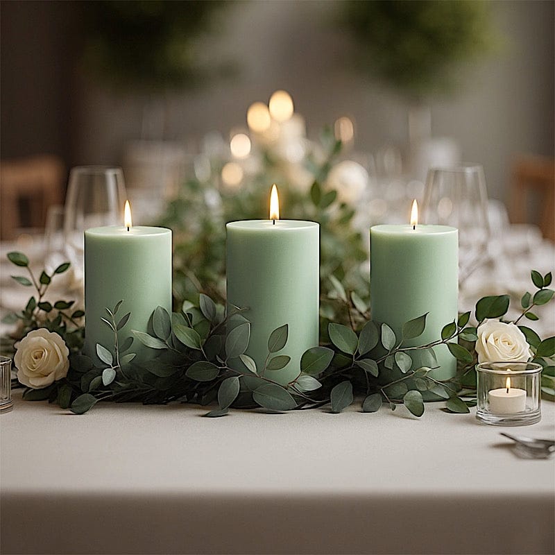 6 Dripless 3x6 in Round Unscented Pillar Candles