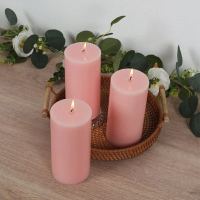 6 Dripless 3x6 in Round Unscented Pillar Candles