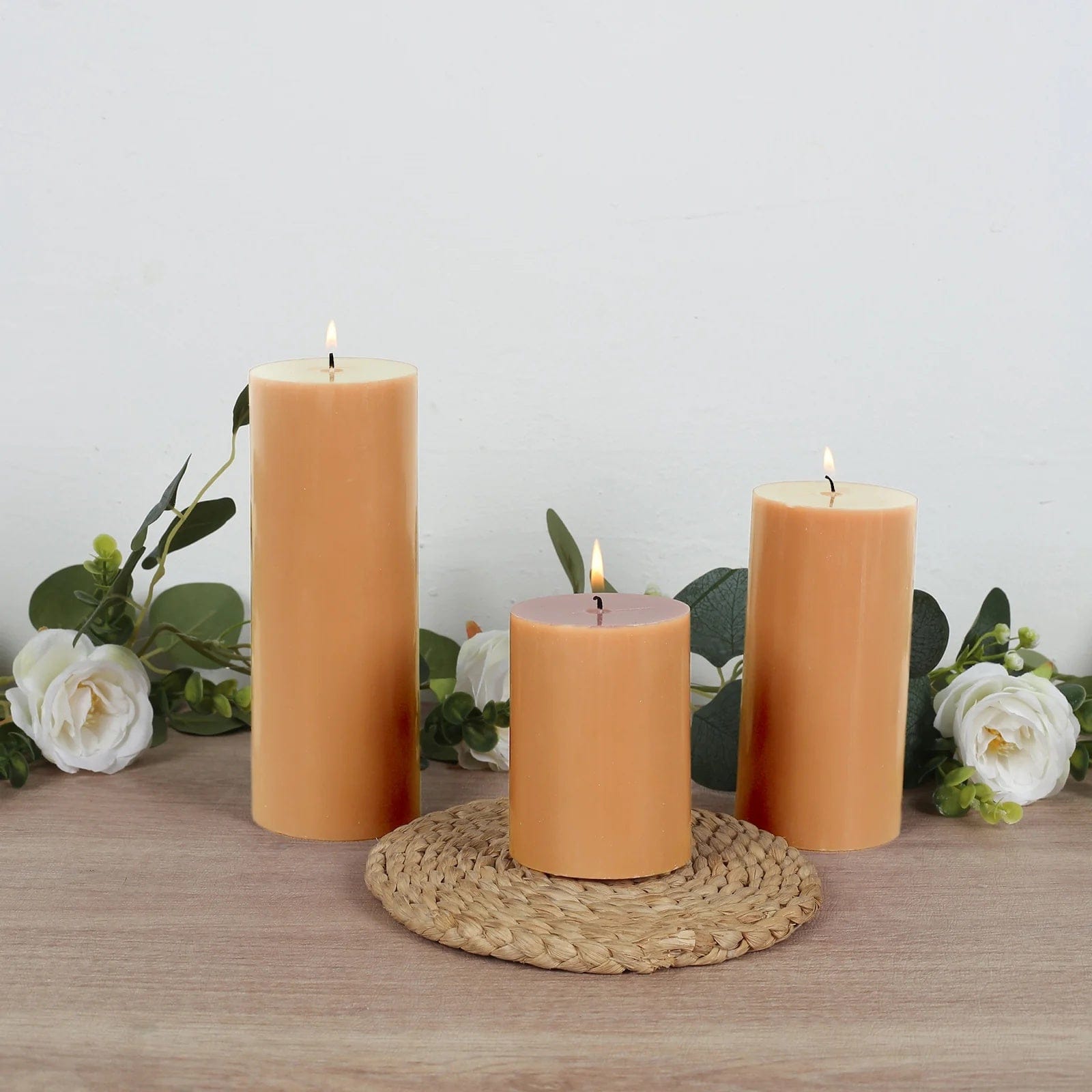 6 Dripless 3x6 in Round Unscented Pillar Candles