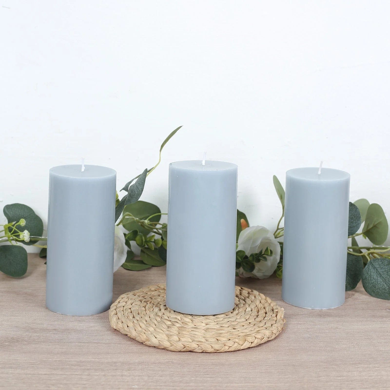 6 Dripless 3x6 in Round Unscented Pillar Candles