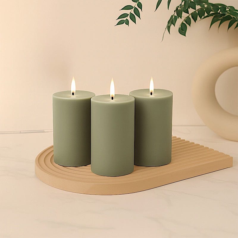 6 Dripless 3x6 in Round Unscented Pillar Candles