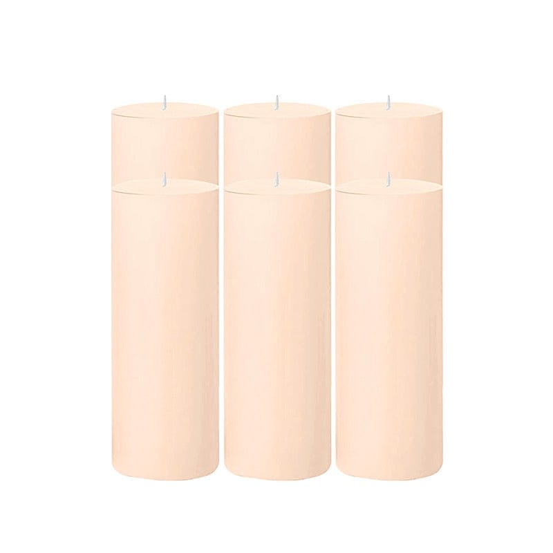 6 Dripless 3x9 in Round Unscented Pillar Candles