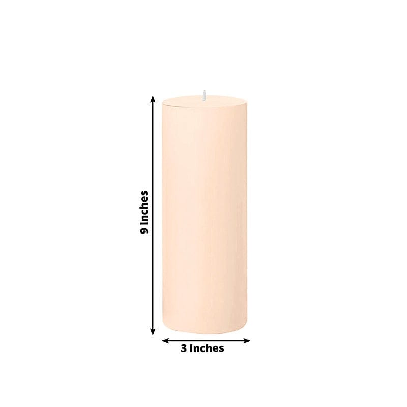 6 Dripless 3x9 in Round Unscented Pillar Candles