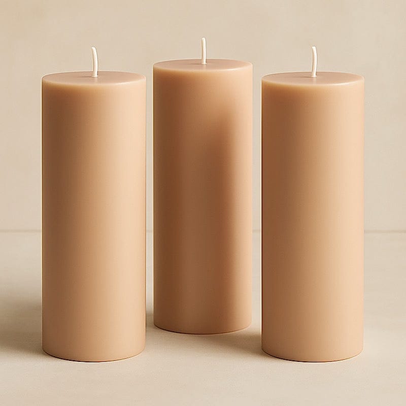 6 Dripless 3x9 in Round Unscented Pillar Candles