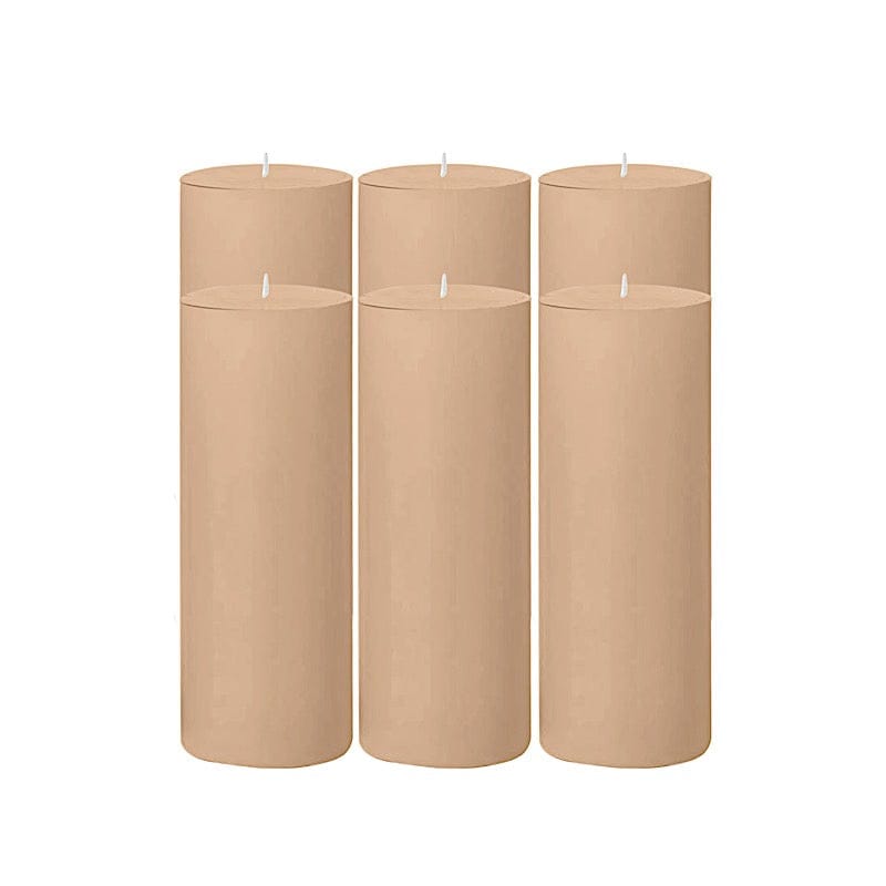 6 Dripless 3x9 in Round Unscented Pillar Candles