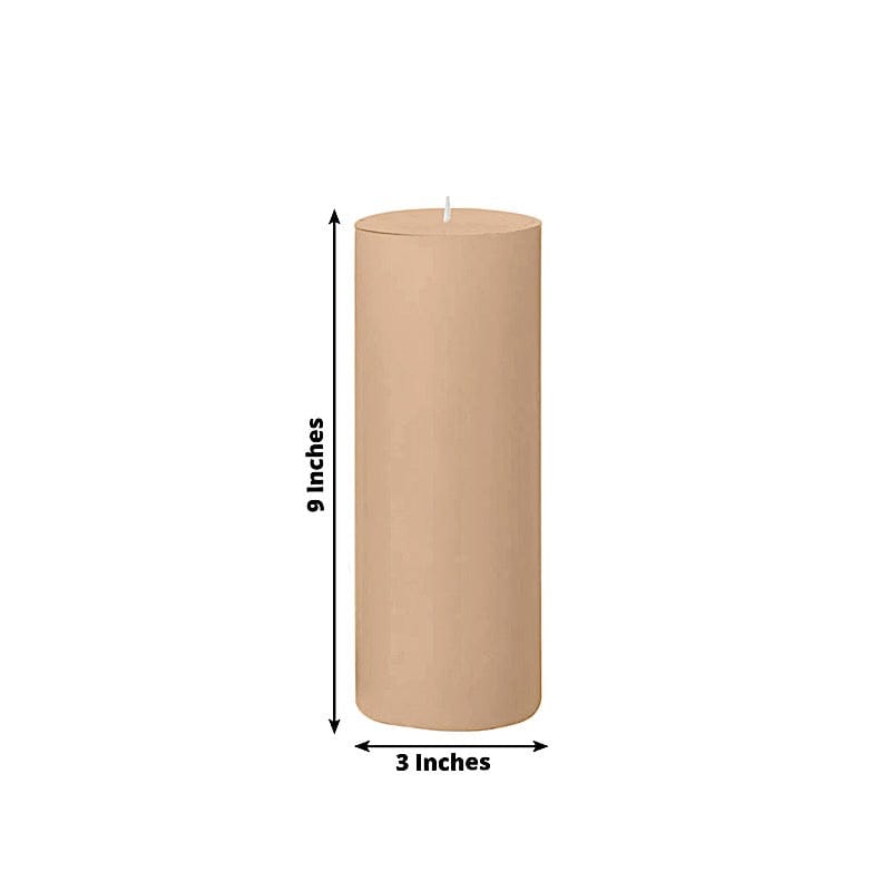 6 Dripless 3x9 in Round Unscented Pillar Candles