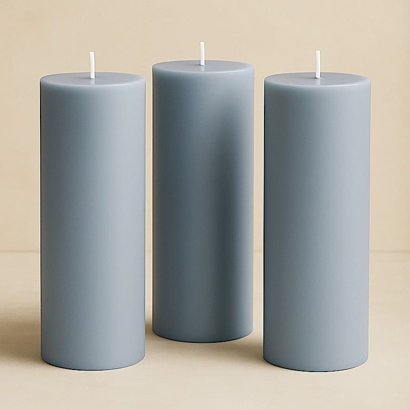 6 Dripless 3x9 in Round Unscented Pillar Candles