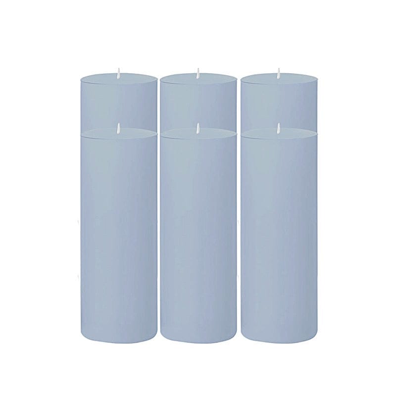 6 Dripless 3x9 in Round Unscented Pillar Candles