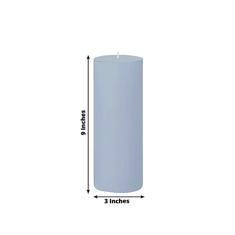 6 Dripless 3x9 in Round Unscented Pillar Candles