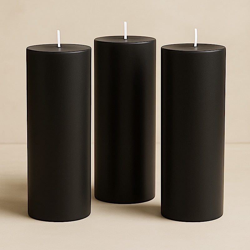 6 Dripless 3x9 in Round Unscented Pillar Candles