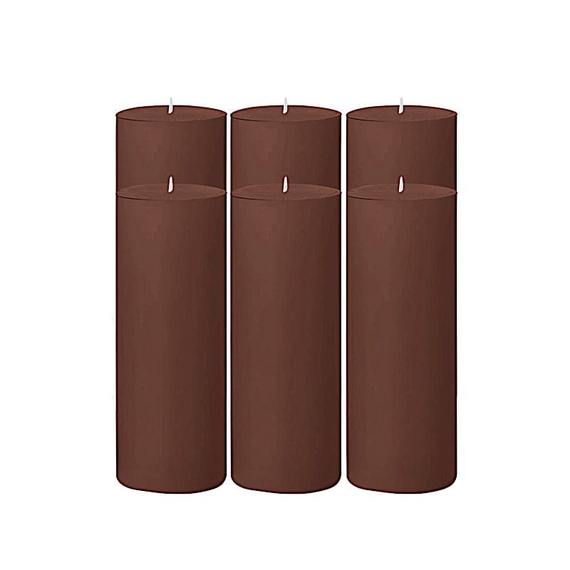 6 Dripless 3x9 in Round Unscented Pillar Candles