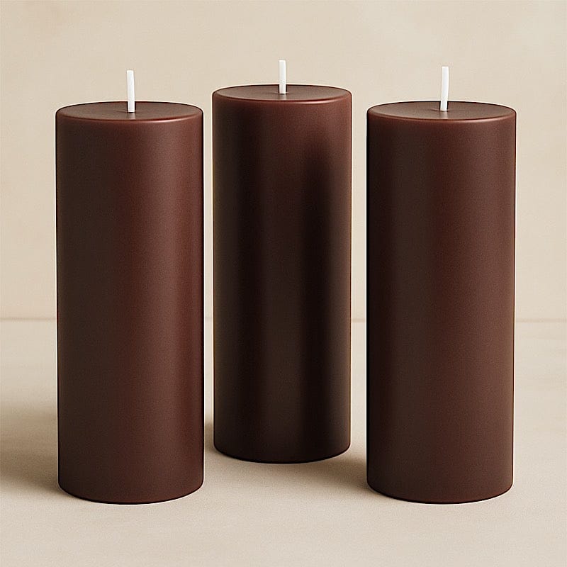 6 Dripless 3x9 in Round Unscented Pillar Candles