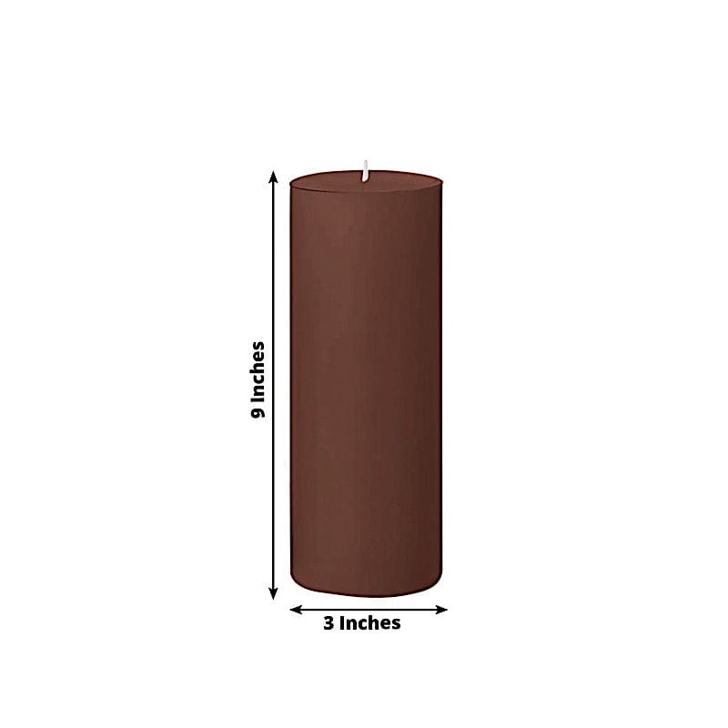 6 Dripless 3x9 in Round Unscented Pillar Candles