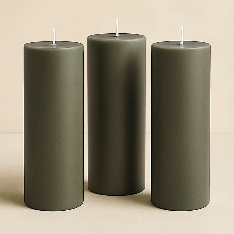 6 Dripless 3x9 in Round Unscented Pillar Candles