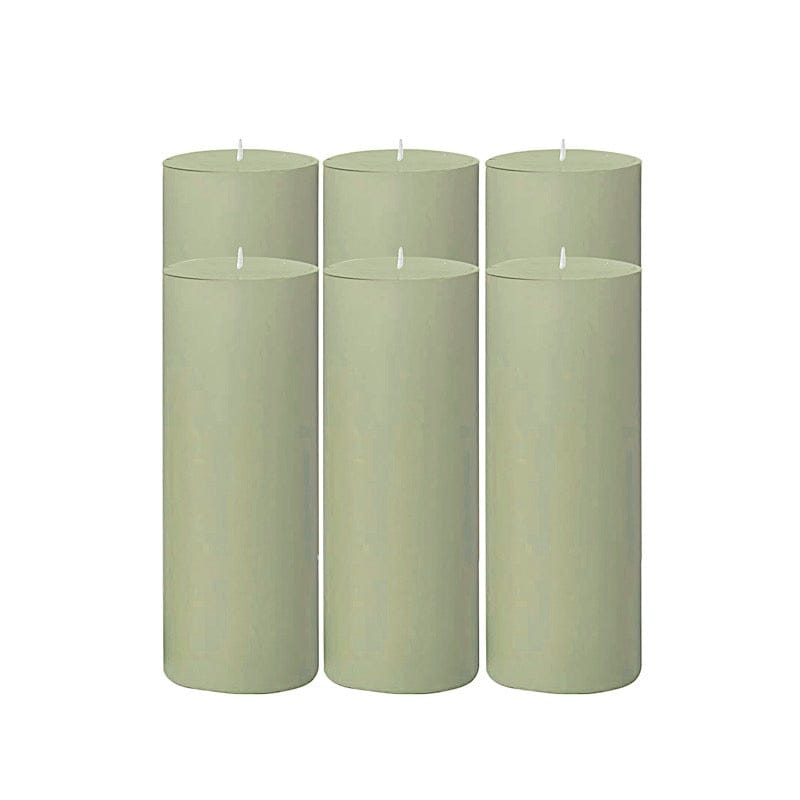 6 Dripless 3x9 in Round Unscented Pillar Candles
