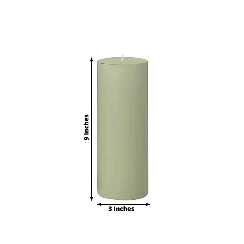 6 Dripless 3x9 in Round Unscented Pillar Candles