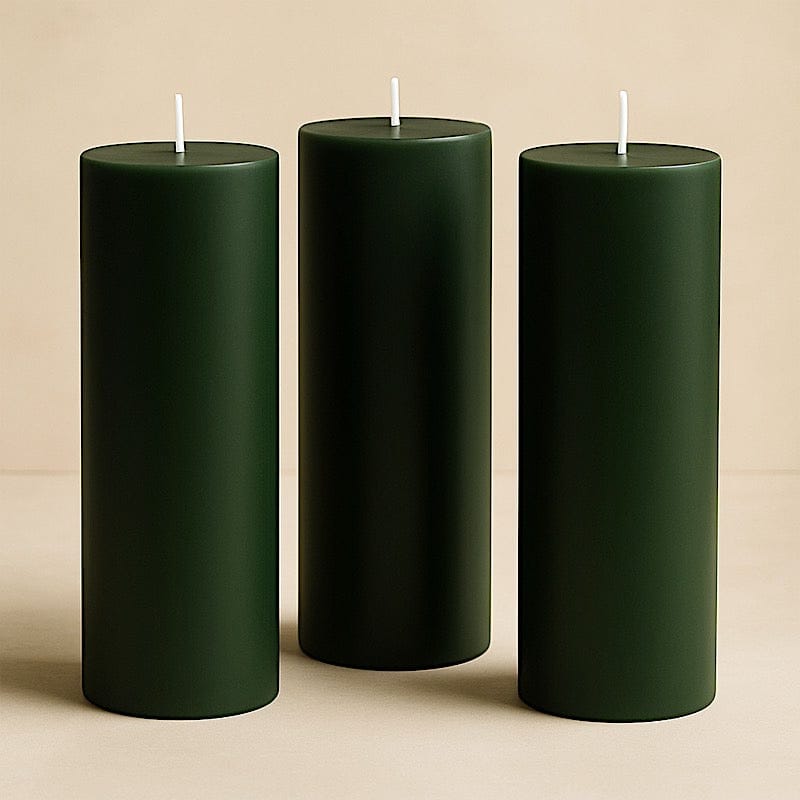 6 Dripless 3x9 in Round Unscented Pillar Candles