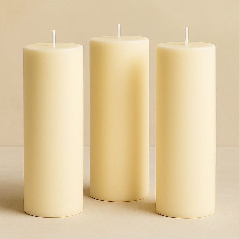 6 Dripless 3x9 in Round Unscented Pillar Candles