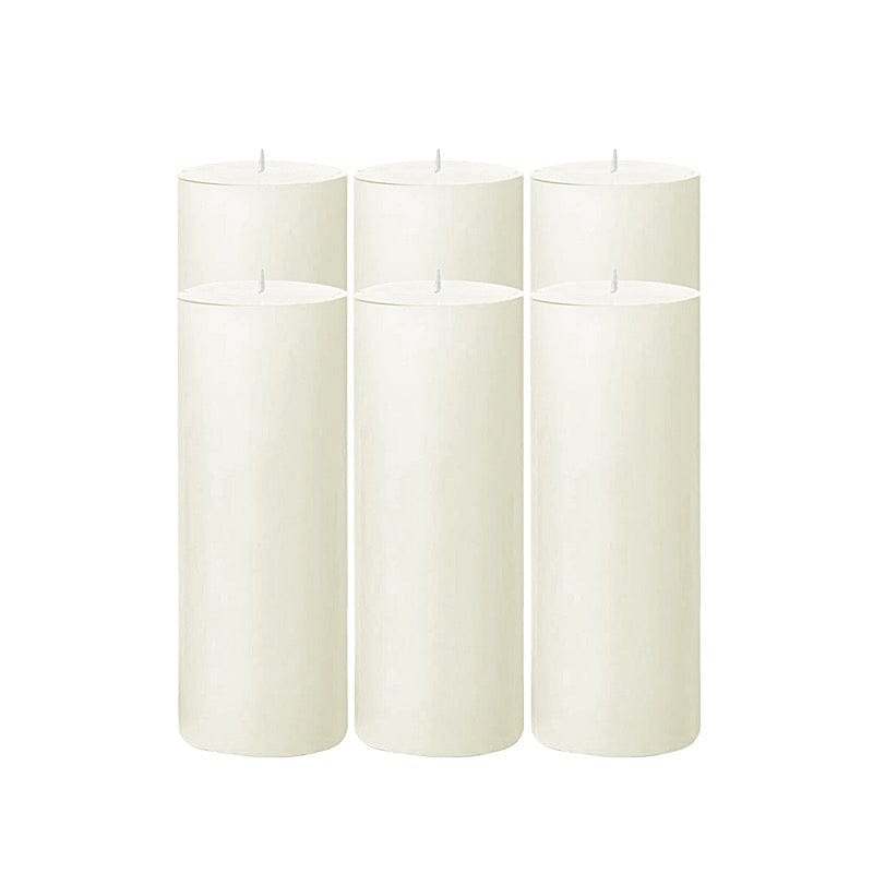 6 Dripless 3x9 in Round Unscented Pillar Candles