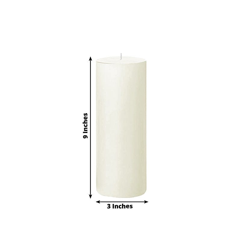 6 Dripless 3x9 in Round Unscented Pillar Candles