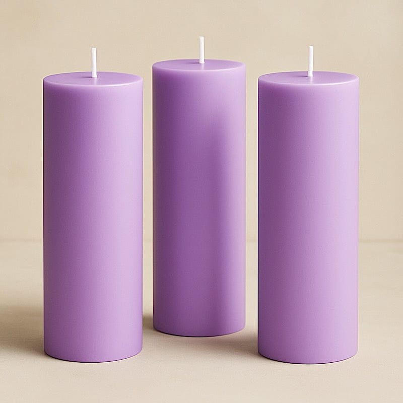 6 Dripless 3x9 in Round Unscented Pillar Candles