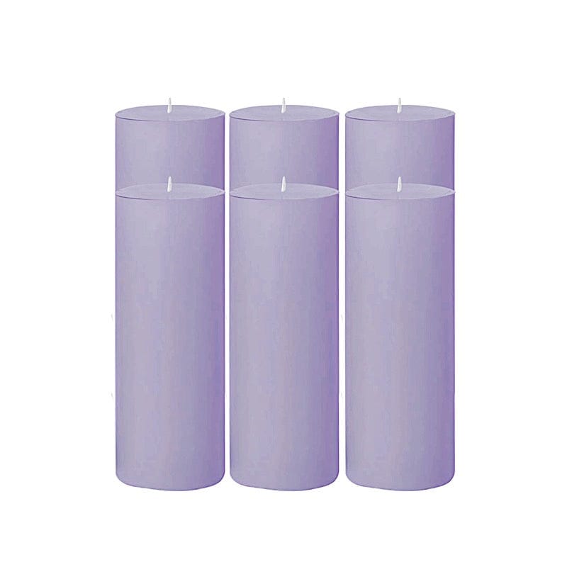 6 Dripless 3x9 in Round Unscented Pillar Candles