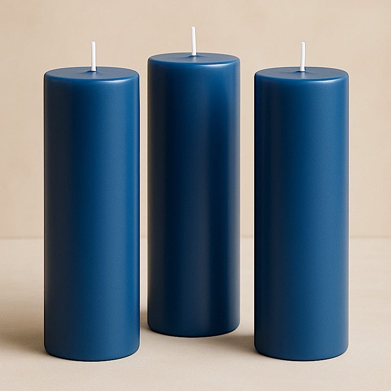 6 Dripless 3x9 in Round Unscented Pillar Candles
