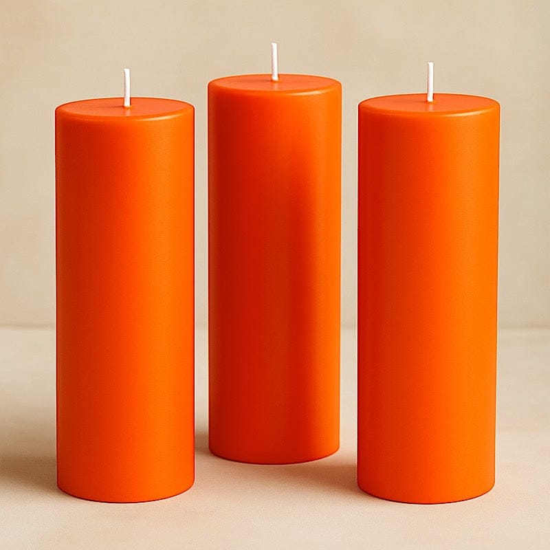 6 Dripless 3x9 in Round Unscented Pillar Candles