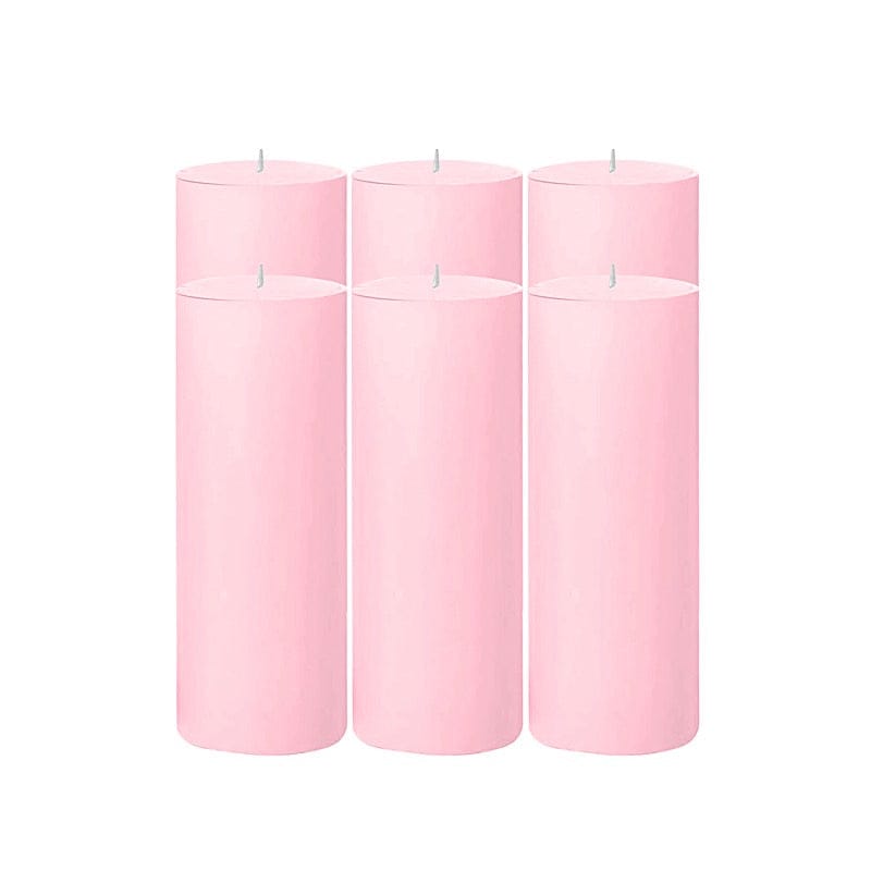 6 Dripless 3x9 in Round Unscented Pillar Candles