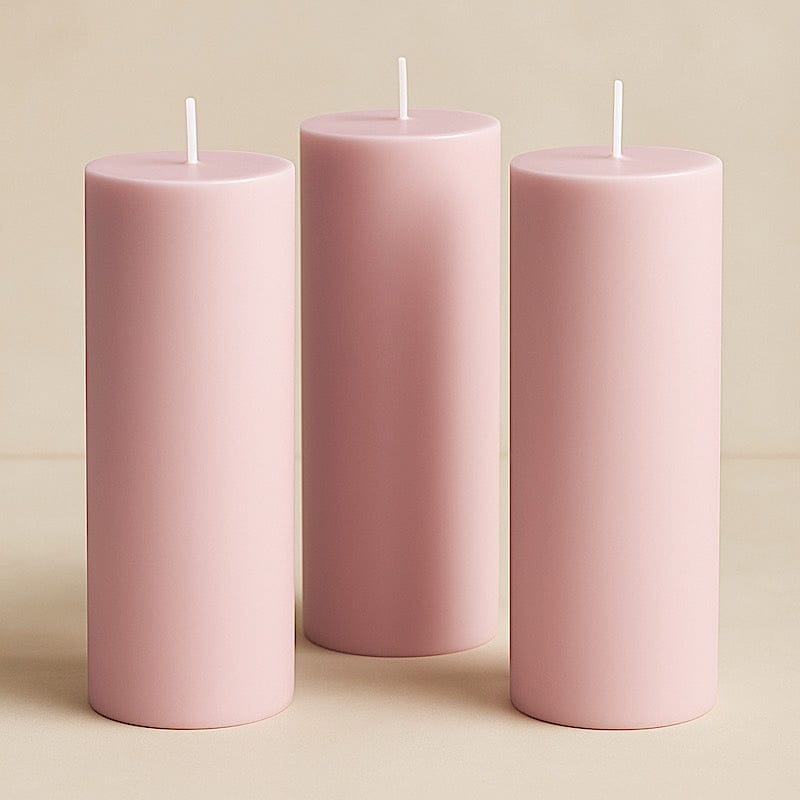 6 Dripless 3x9 in Round Unscented Pillar Candles