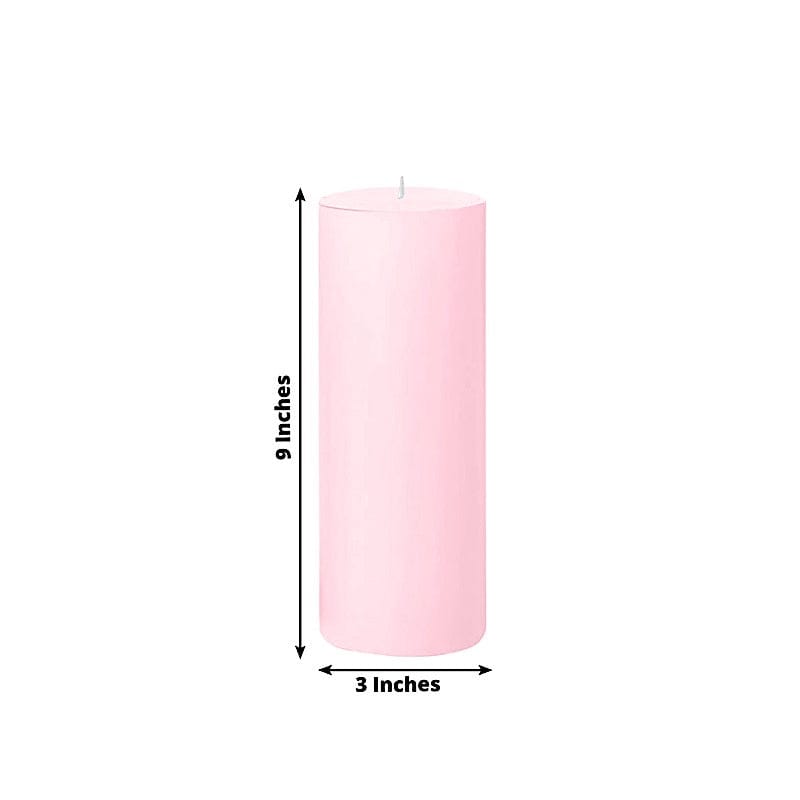 6 Dripless 3x9 in Round Unscented Pillar Candles