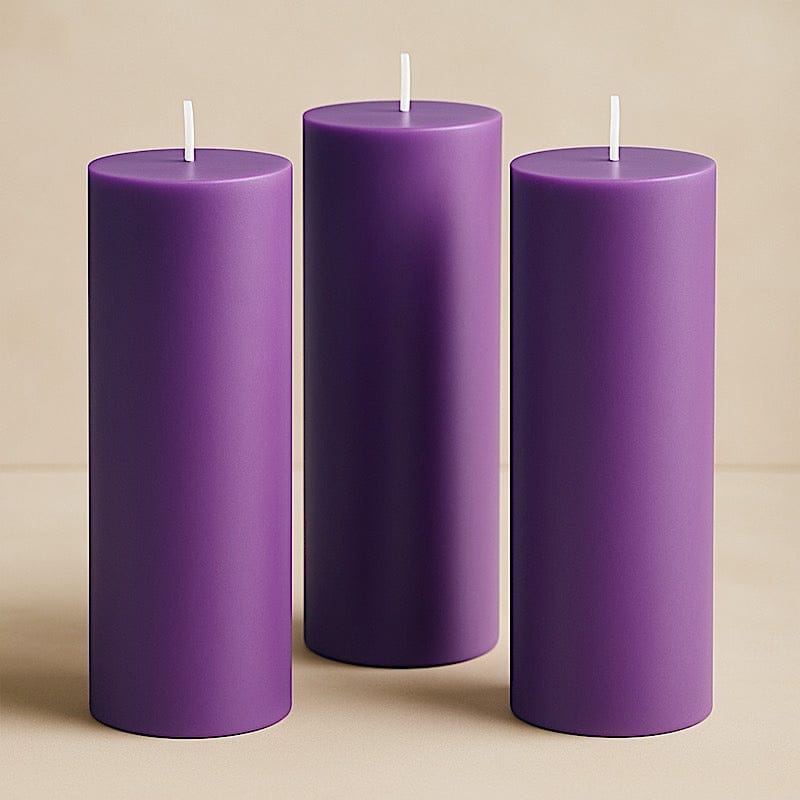 6 Dripless 3x9 in Round Unscented Pillar Candles