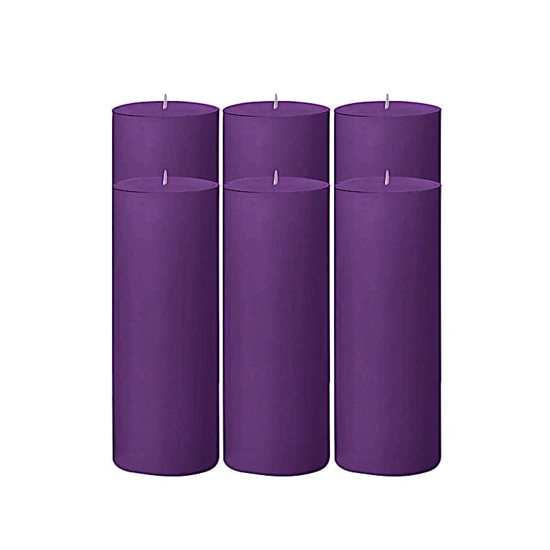 6 Dripless 3x9 in Round Unscented Pillar Candles