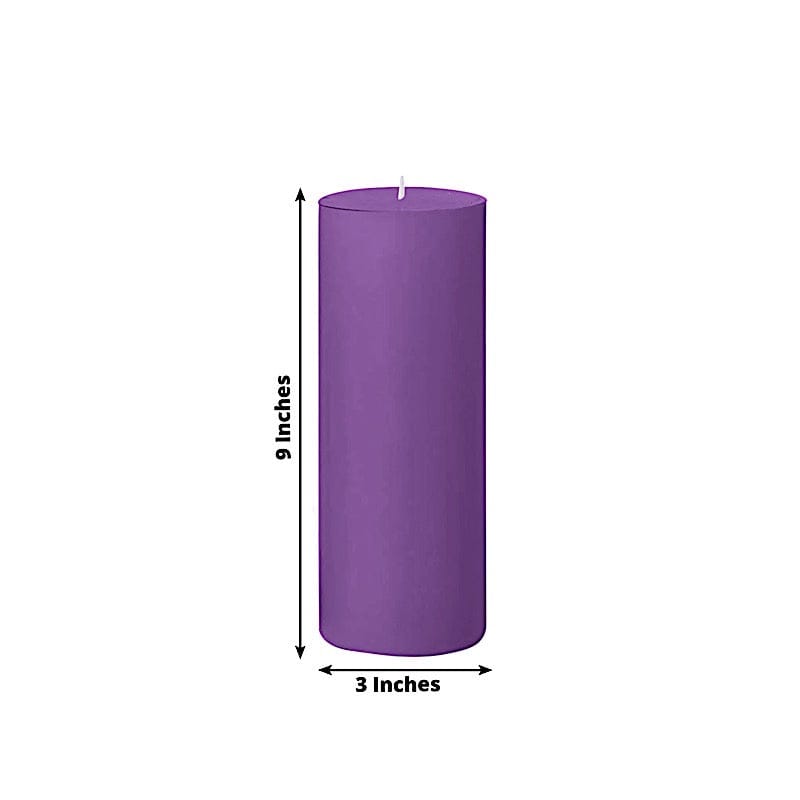 6 Dripless 3x9 in Round Unscented Pillar Candles