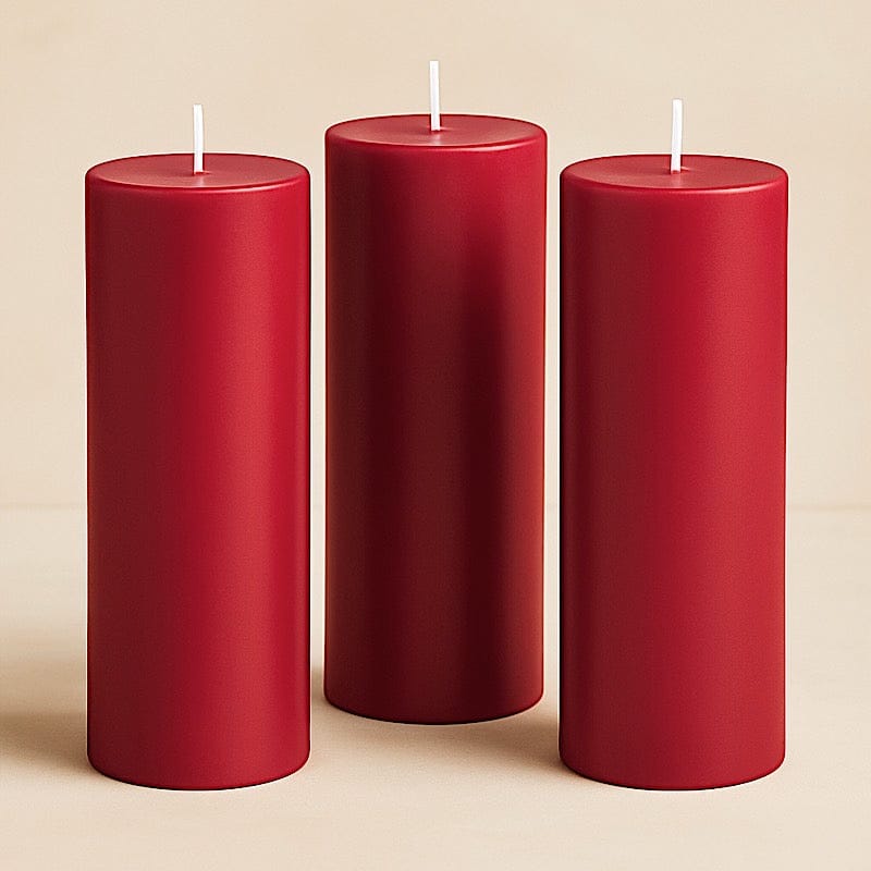 6 Dripless 3x9 in Round Unscented Pillar Candles