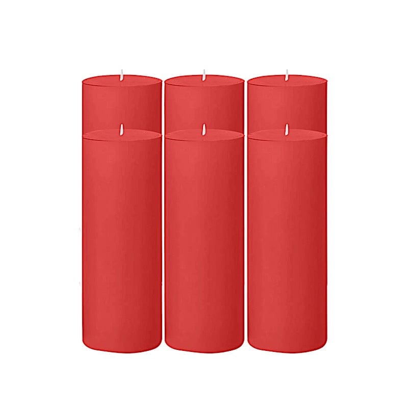 6 Dripless 3x9 in Round Unscented Pillar Candles
