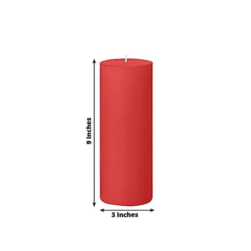 6 Dripless 3x9 in Round Unscented Pillar Candles