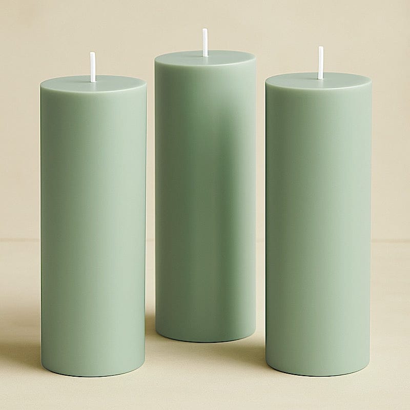 6 Dripless 3x9 in Round Unscented Pillar Candles