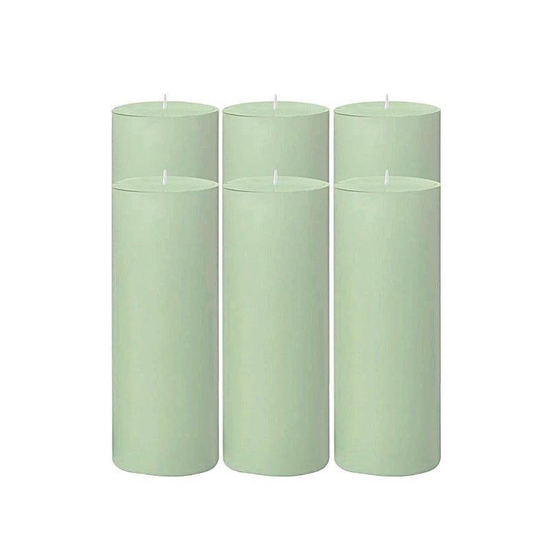 6 Dripless 3x9 in Round Unscented Pillar Candles