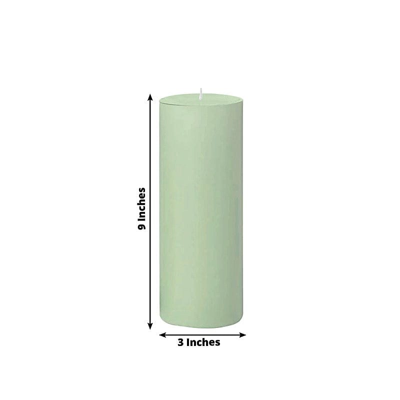 6 Dripless 3x9 in Round Unscented Pillar Candles