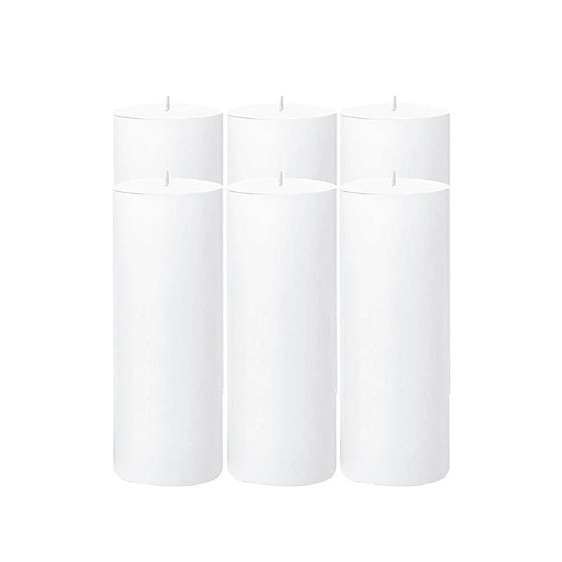 6 Dripless 3x9 in Round Unscented Pillar Candles