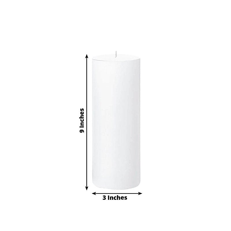 6 Dripless 3x9 in Round Unscented Pillar Candles
